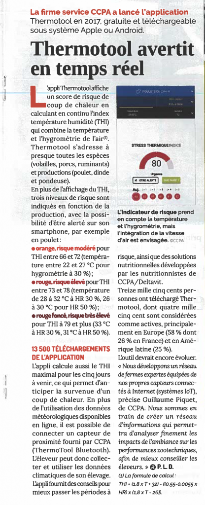 ThermoTool avertit en temps réel - Presse Réussir Aviculture - Thermo